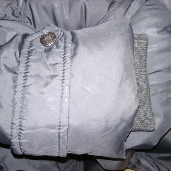 Cole Haan Black Women's Down Coat Jacket with Knit Collar size Large - Picture 11 of 12